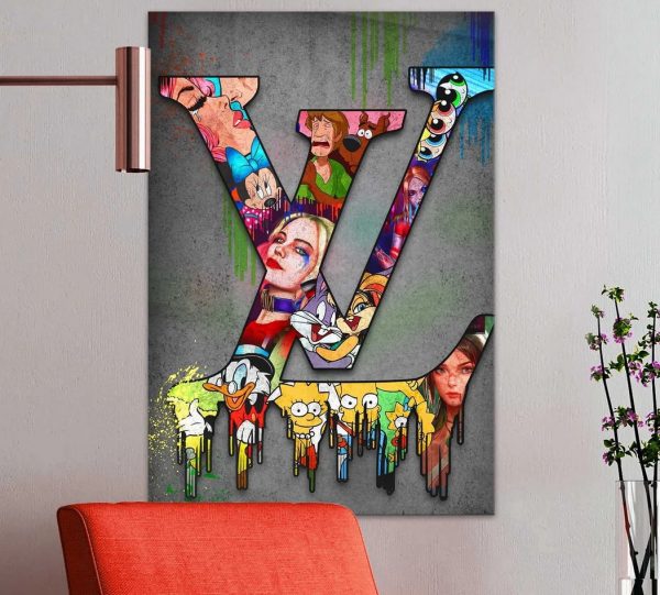 Louis Vuitton x Cartoon Characters Poster Canvas
