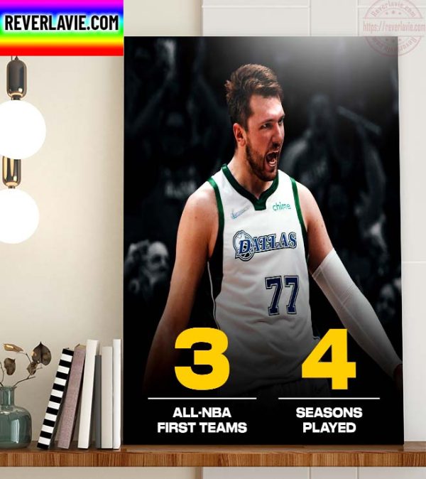 Luka Doncic In All NBA First Team Home Decor Poster Canvas
