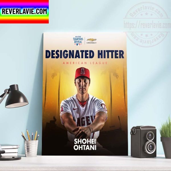 MLB All Star Starters Reveal 2022 Designated Hitter American League Shohei Ohtani Home Decor Poster Canvas