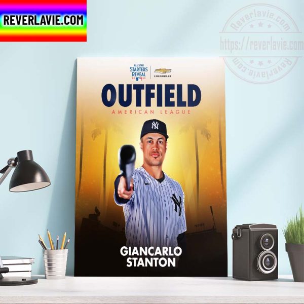 MLB All Star Starters Reveal 2022 Outfield American League Giancarlo Stanton Home Decor Poster Canvas