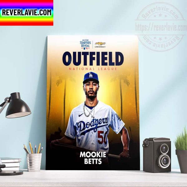 MLB All Star Starters Reveal 2022 Outfield National League Mookie Betts Home Decor Poster Canvas