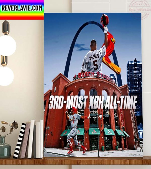 MLB St Louis Cardinals Albert Pujols 3Rd Most XBH All Time Home Decor Poster Canvas