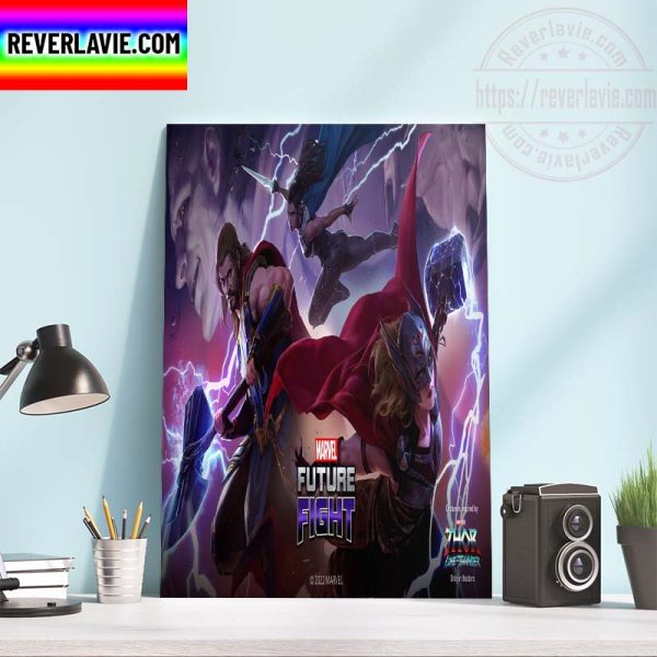 Marvel Studios Thor Love And Thunder Thor Valkyrie and Jane In Marvel Future Fight Home Decor Poster Canvas