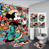 Mickey Mouse Scenes In Red Bathroom Accessory Set