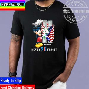 Mickey Mouse US Flag Never Forget 911 Disney Graphic Cartoon Unisex T-Shirt