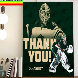 Minnesota Wild Cam Talbot Thank You For Everything Home Decor Poster Canvas