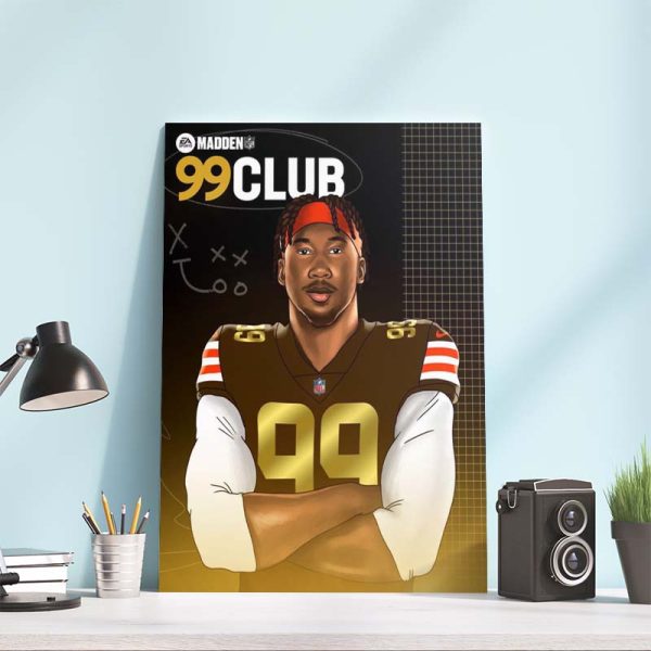 Myles Garrett Member of The  99 Club Madden NFL Poster Canvas