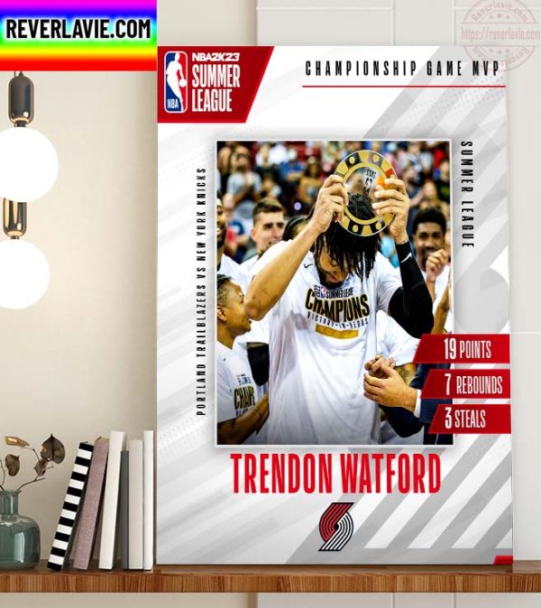 NBA 2K23 Summer League Trendon Watford Championship Game MVP Home Decor Poster Canvas