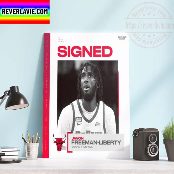 NBA Chicago Bulls Signed Javon Freeman-Liberty Guard Depual Home Decor Poster Canvas