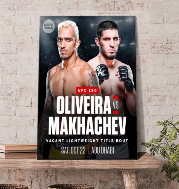Oliveira vs Makhachev UFC 280 Abu Dhabi Poster Canvas