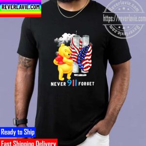 Pooh US Flag Never Forget 911 Disney Graphic Cartoon T-shirt