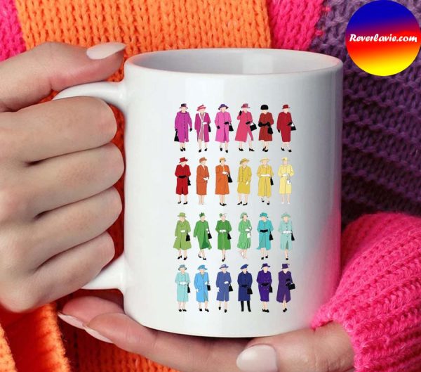 Queen Elizabeth Rainbow Outfit Mug