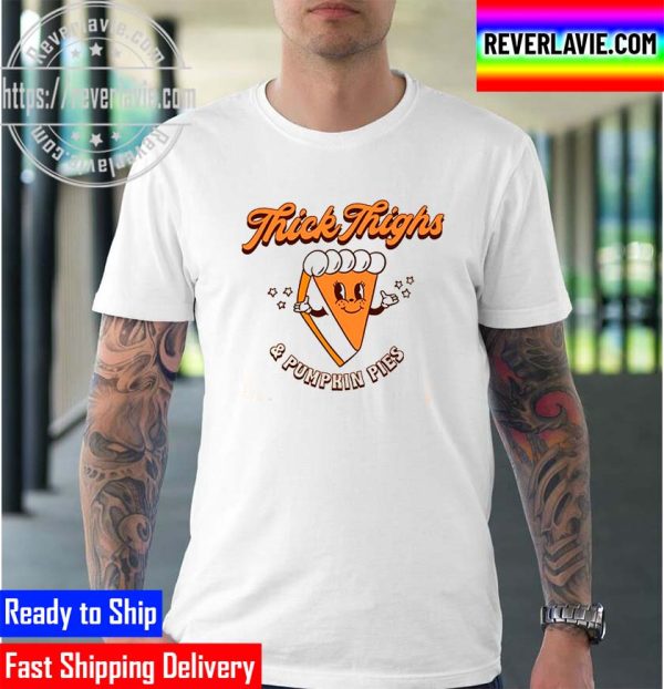 Retro Halloween Thick Thighs And Pumpkin Pies Unisex T-Shirt