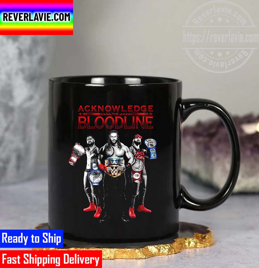 Roman Reigns Wearing Acknowledge The Bloodline Mug Roman Reigns Wearing Acknowledge The Bloodline Mug