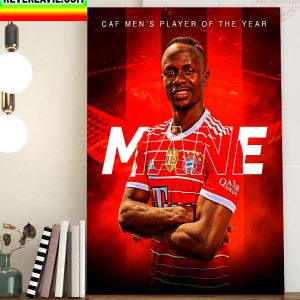 Sadio Mane Is The 1st Player Of Bayern Munich To Win The African Footballer Of The Year Award 2022 Home Decor Poster Canvas