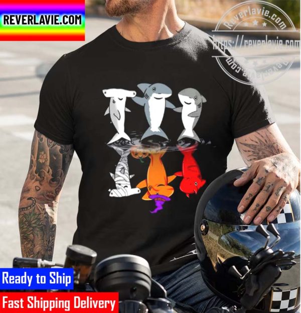 Sharks Water Reflection Witch Pumpkin Boo Halloween Unisex T-Shirt