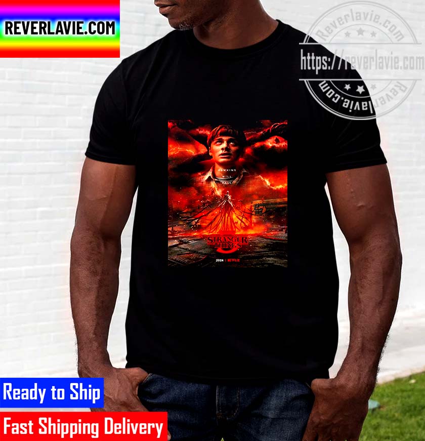 Stranger Things 5 Hawkins Will Fall One Last Time S5 2024 Unisex T-Shirt Stranger Things 5 Hawkins Will Fall One Last Time S5 2024 Unisex T-Shirt