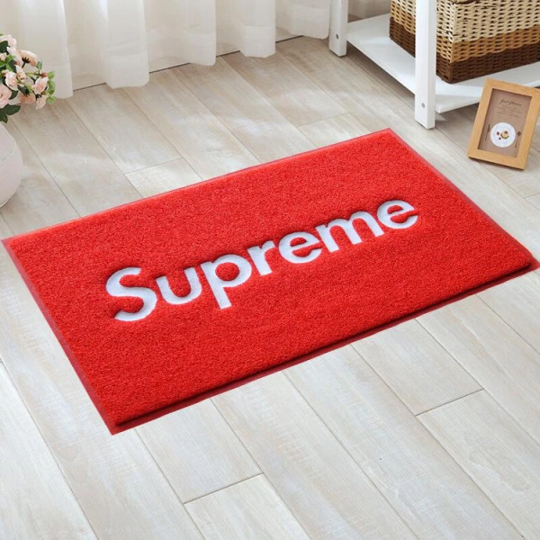 Supreme Signature Logo In Red Background Outdoor Doormat