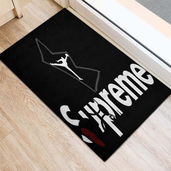 Supreme x Air Jordan In Black Background Doormat