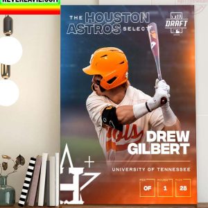 The Houston Astros Select OF Drew Gilbert Home Decor Poster Canvas