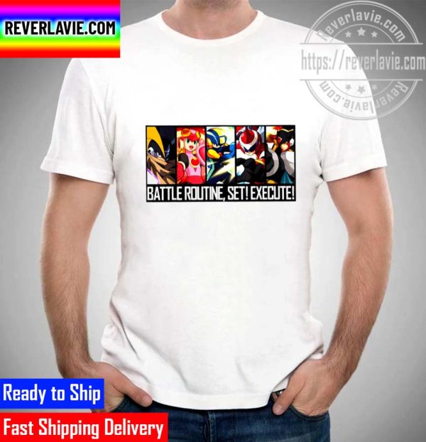 The Rockman Mega Man Battle Routine Set Execute Characters Unisex T-Shirt