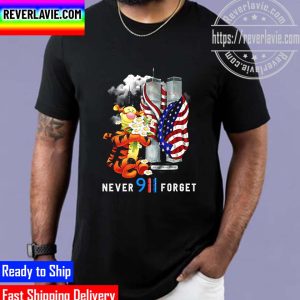 Tigger US Flag Never Forget 911 Disney Graphic Cartoon Unisex T-Shirt