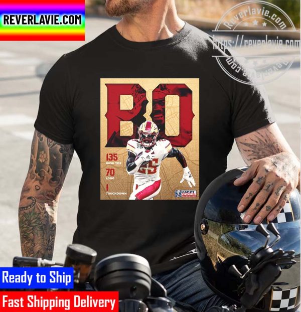 USFL Champions Birmingham Stallions Champions Bo Scarbrough Star In The Championship Game Unisex T-Shirt