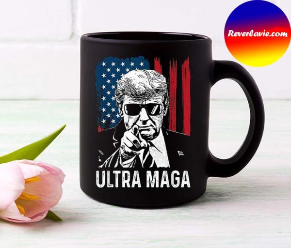 Ultra MAGA Proud Ultra-Maga Funny Anti Biden American Flag Pro Trump Mug