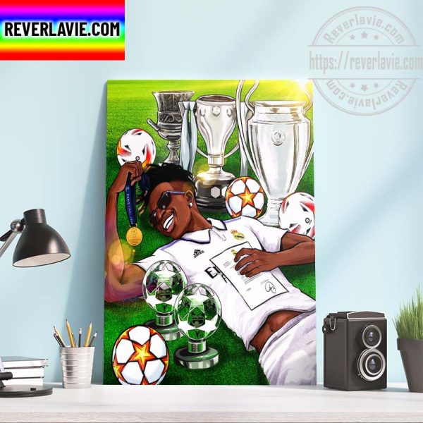 Vinicius Jr Signed A New Contract With Real Madrid Until 2027 Home Decor Poster Canvas