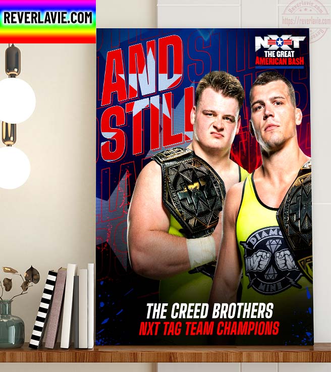 WWE NXT The Great American Bash And Still The Creed Brothers NXT Tag Team Champions Home Decor Poster Canvas WWE NXT The Great American Bash And Still The Creed Brothers NXT Tag Team Champions Home Decor Poster Canvas