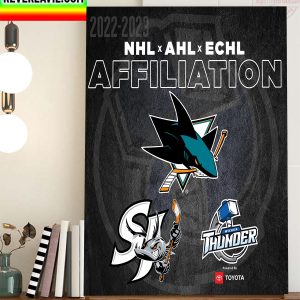2022 2023 NHL x AHL x ECHL Affiliation Home Decor Poster Canvas