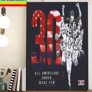 30 All Americans Under Mark Few Home Decor Poster Canvas