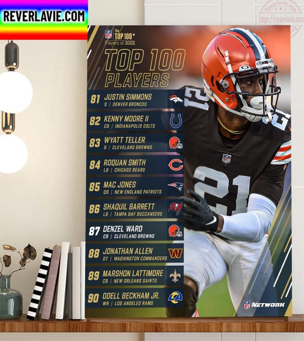 81 to 90 On The NFL Top 100 Players Of 2022 List Home Decor Poster Canvas