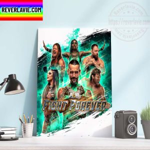 AEW Fight Forever CM Punk Fan Art Home Decor Poster Canvas