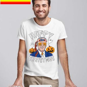 Anti Joe Biden Happy Christmas Pumpkin Ghost Halloween T-Shirt