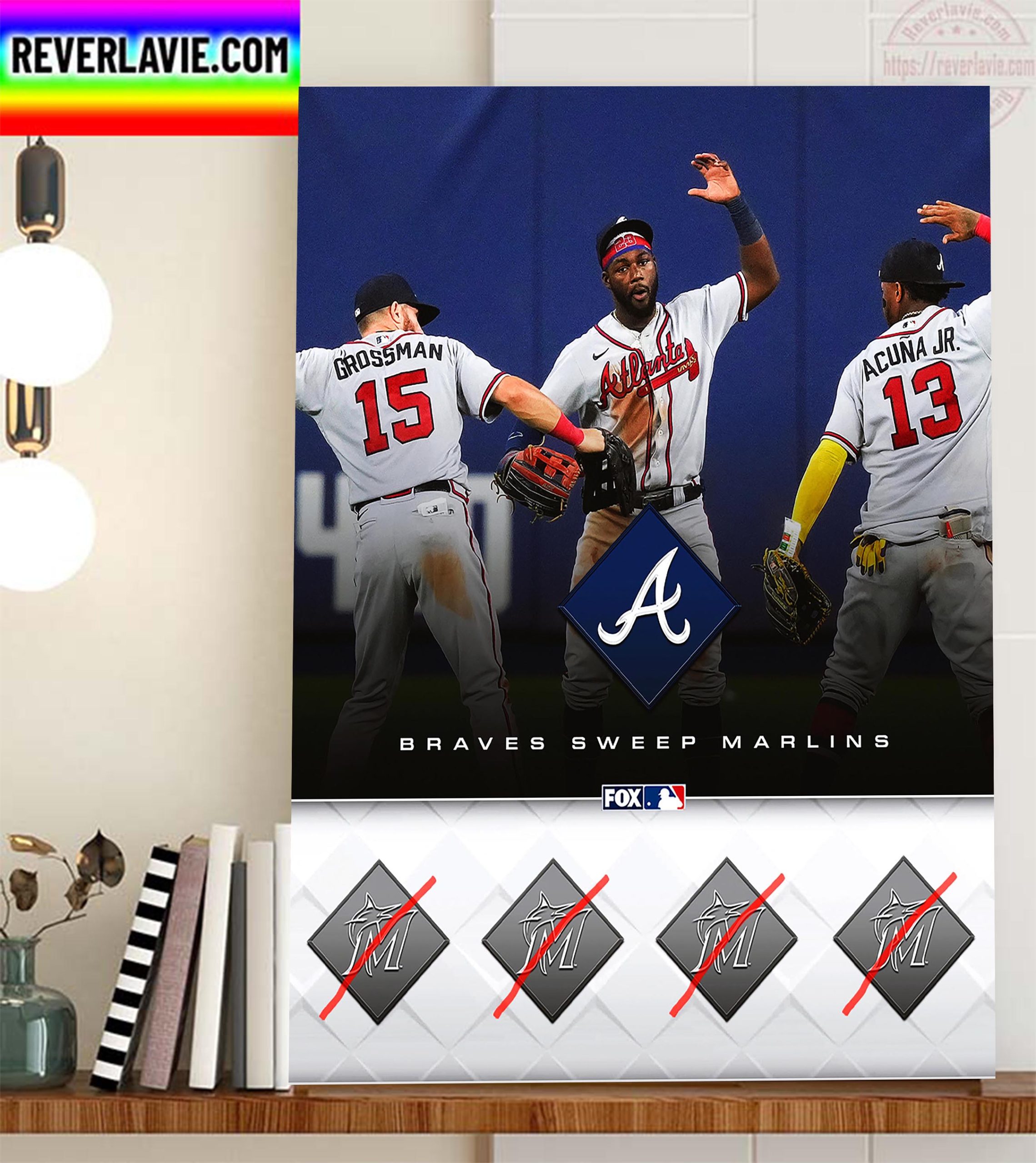 Atlanta Braves Sweep Marlins Four Game Home Decor Poster Canvas Atlanta Braves Sweep Marlins Four Game Home Decor Poster Canvas
