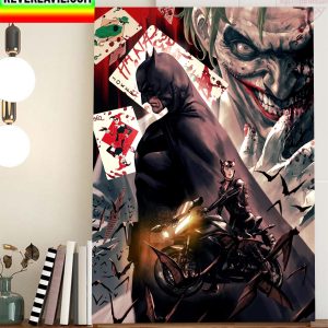 Batman x Batgirl And Joker Fan Art Home Decor Poster Canvas