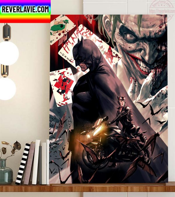 Batman x Batgirl And Joker Fan Art Home Decor Poster Canvas