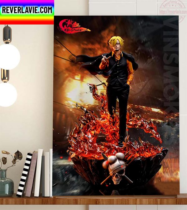 Blackfoot Vinsmoke Sanji With Fire Figure Home Decor Poster Canvas