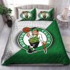 Boston Celtics Logo In White And Signature Green Background Bedding Set