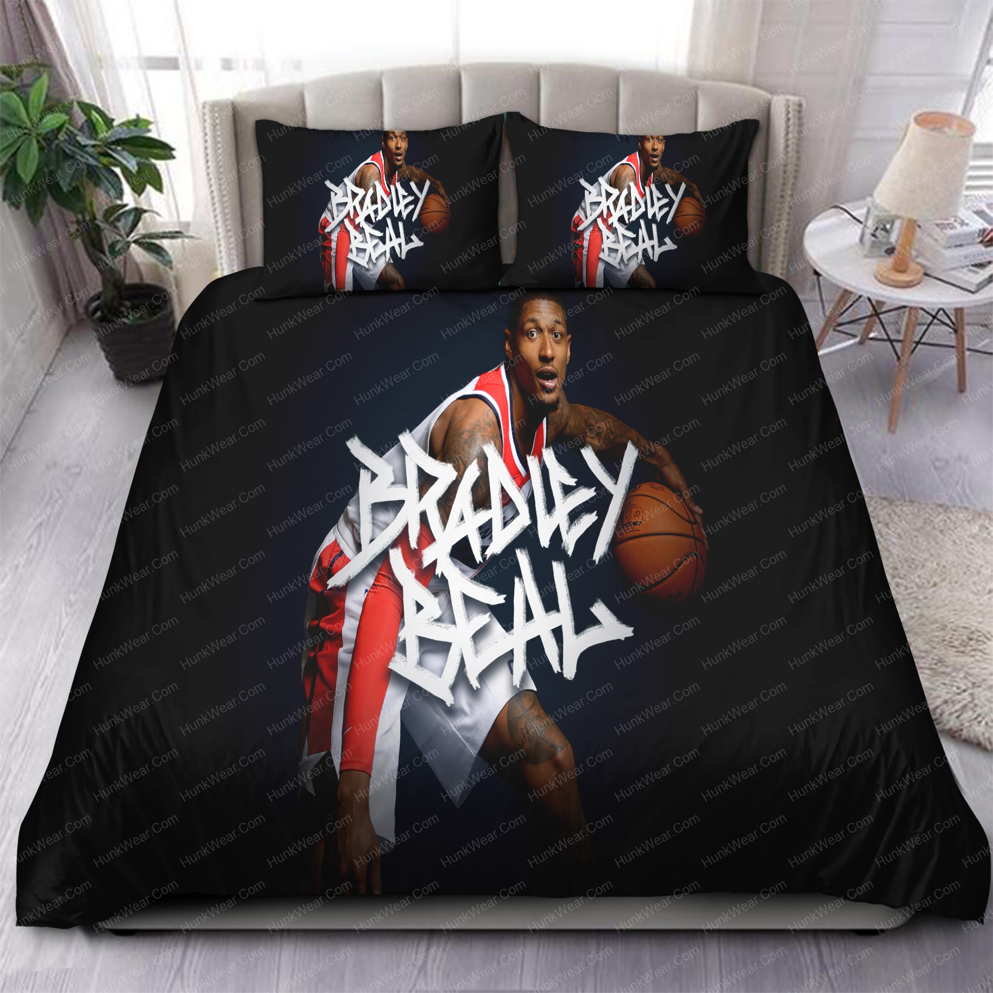 Bradley Beal Player In Black Background Bedding Set Bradley Beal Player In Black Background Bedding Set