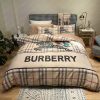 Burberry London England Bear In Burberry Monogram Background Bedding Set