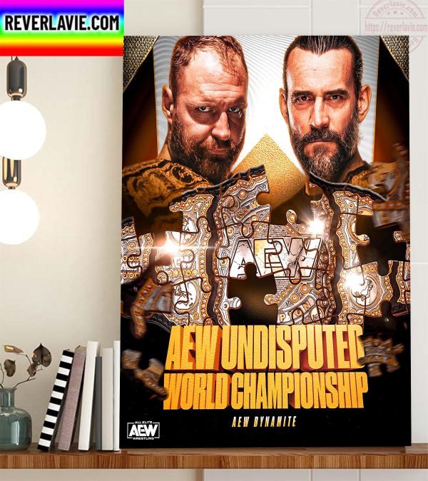CM Punk and Jon Moxley for AEW Undisputed World Championship on AEW Dynamite Home Decor Poster Canvas