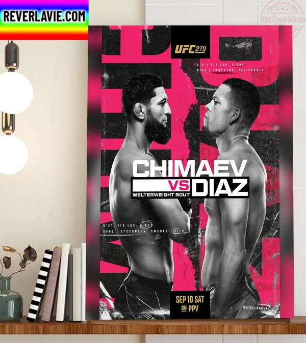 Chimaev vs Diaz Welterweight Bout UFC 279 Home Decor Poster Canvas
