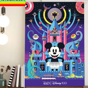 D23 Poster Old And New Disney Characters Home Decor Poster Canvas