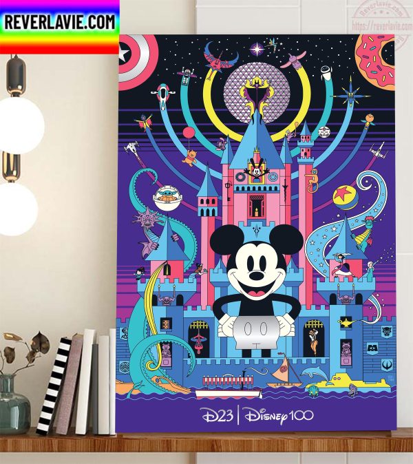 D23 Poster Old And New Disney Characters Home Decor Poster Canvas