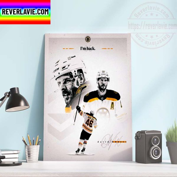 David Krejci Back In Black and Gold Boston Bruins Home Decor Poster Canvas