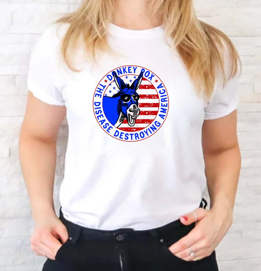 Donkey Box Disease Detroying America Flag T-shirt Donkey Box Disease Detroying America Flag T-shirt