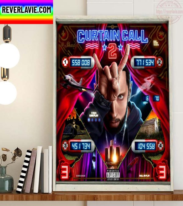 Eminem Curtain Call 2 Album Cover Home Decor Poster Canvas