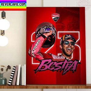 Enea Bastianini Join Ducati Lenovo Team In Moto GP Home Decor Poster Canvas